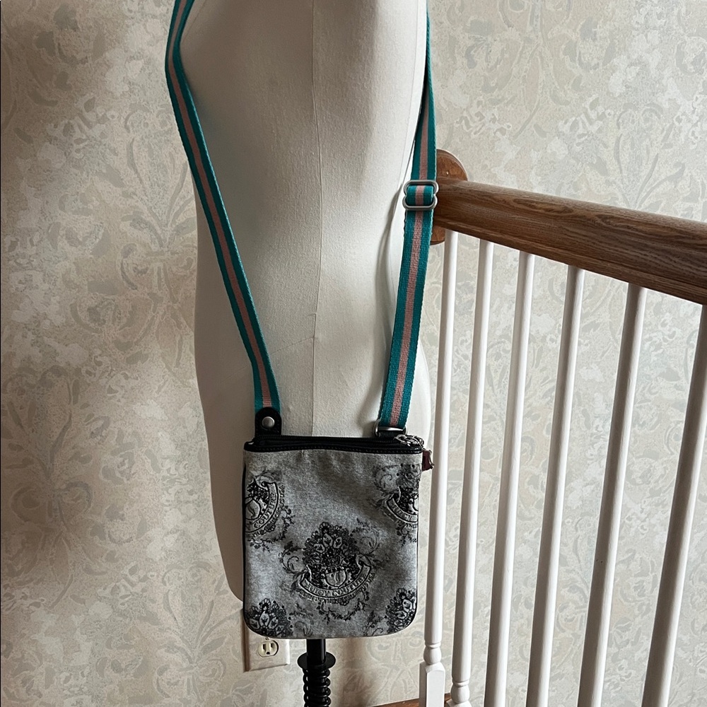 Juicy Couture Gray and Teal Crossbody Bag